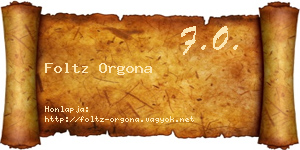 Foltz Orgona névjegykártya